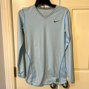 Nike Pro baby blue performance wear top. Size XL